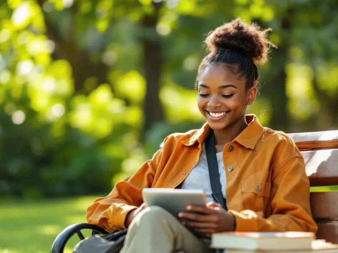 Élève en cours de soutien en ligne pendant les vacances